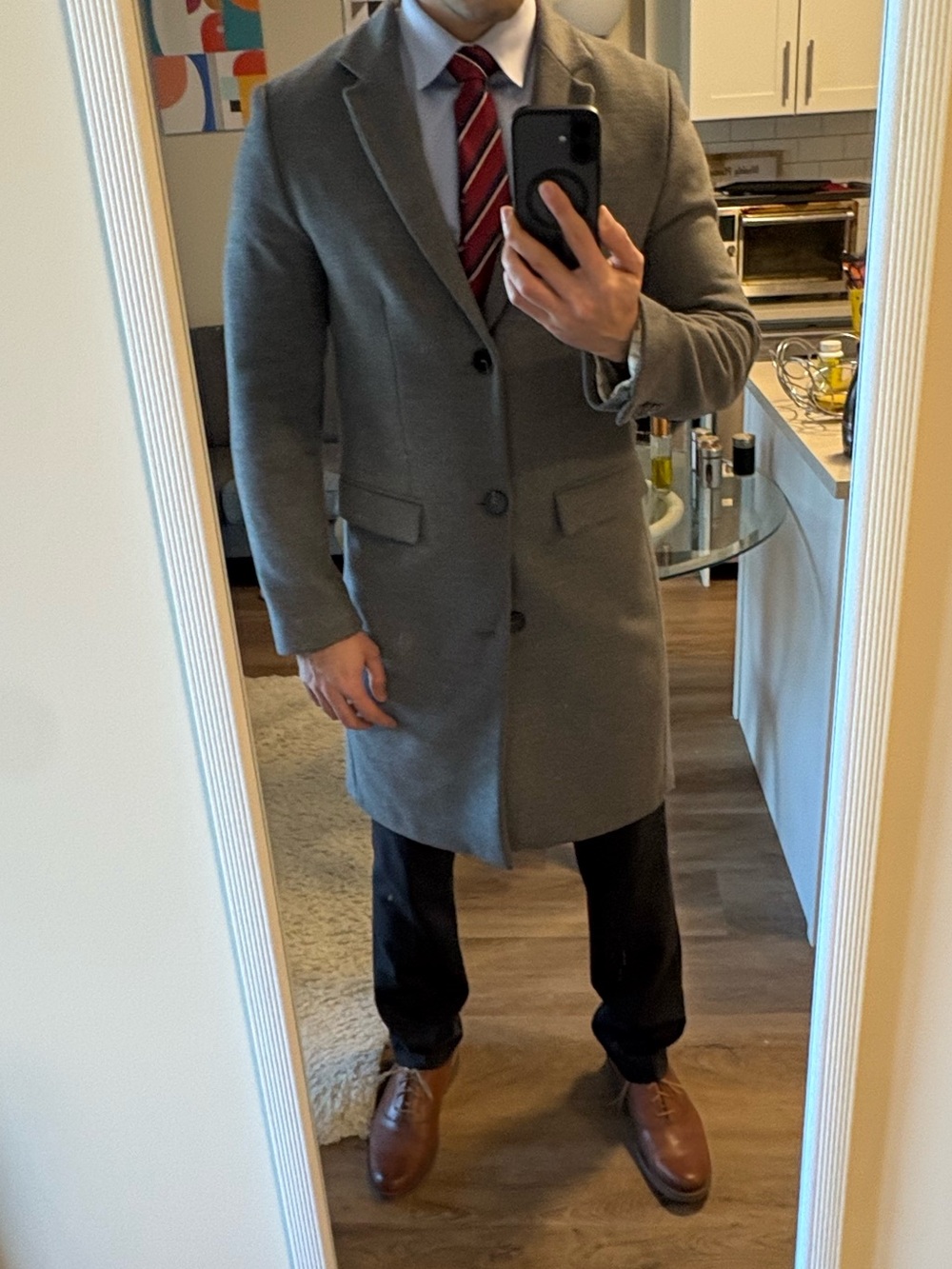 Zara Men's Charcoal Gray Pea Coat